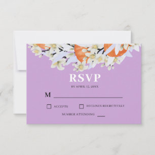 Cartons Réponse Tangerine Agrumes Branches florissantes Wreath Flo