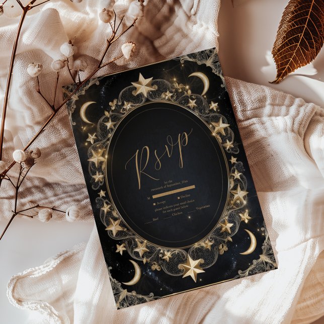 Cartons Réponse Tarot Céleste Mariage Soleil Lune Étoiles Or (Créateur téléchargé)