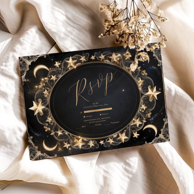 Cartons Réponse Tarot Celestin Mariage Sun Moon Stars Gold (Créateur téléchargé)