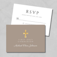 Taupe Croix Religieuse Premier Garçon Communion