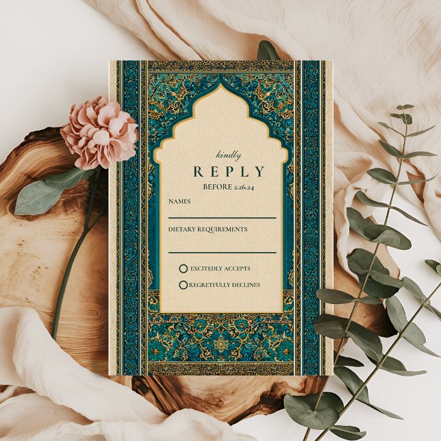 Cartons Réponse Teal Arch Islamic Wedding (Créateur téléchargé)