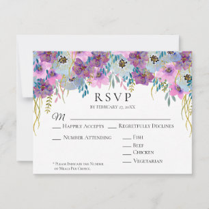 Cartons Réponse *~* Tenir les mains rose Fleurs Mariage blanc