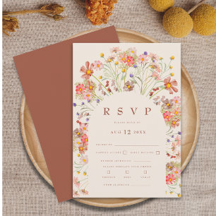 Cartons Réponse Terracotta Boho Fall Floral Repas Options