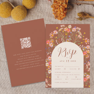Cartons Réponse Terracotta Boho Rustique Fleur sauvage Floral Mari