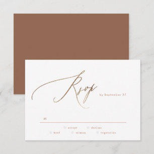 Cartons Réponse Terracotta Dusty Orange Elegant Boho Mariage Or