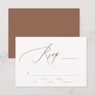 Cartons Réponse Terracotta Dusty Orange Elegant Boho Mariage Or