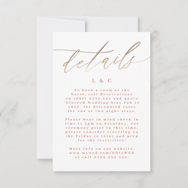 Cartons Réponse Terracotta Dusty Orange Elegant Boho Mariage Or (Devant)