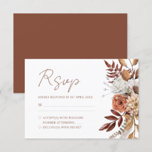 Cartons Réponse Terracotta Florals Boho Mariage de feuillage d'aut