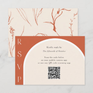 Cartons Réponse Terracotta QR code Modern Arch Mariage en ligne