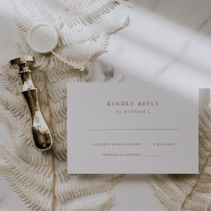 Cartons Réponse Texte simple et élégant Mariage Boho