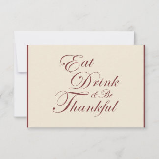 Cartons Réponse Thanksgiving ~ Manger Boire et être reconnaissant