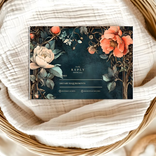 Cartons Réponse Thème de mariage Élégance Sombre (Créateur téléchargé)