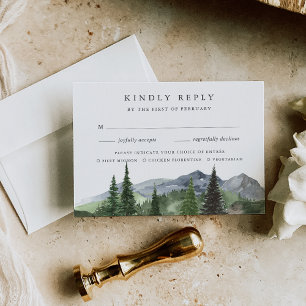 Cartons Réponse Timberline Choix de repas Rustique Mariage de mo