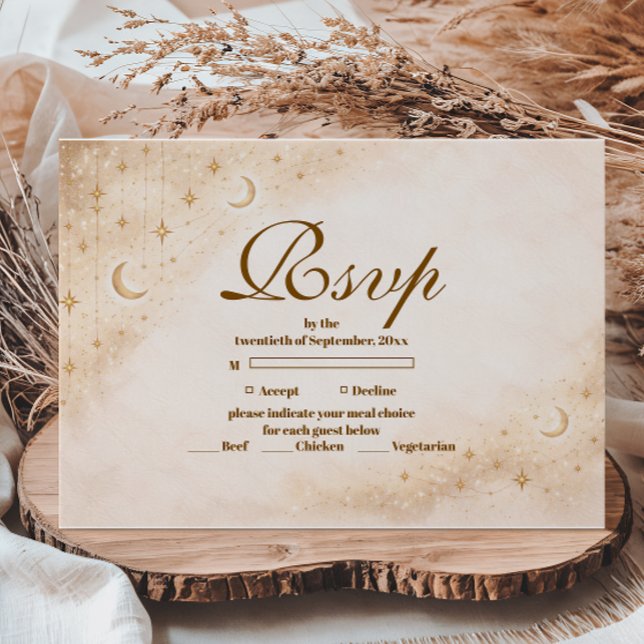 Cartons Réponse Timeless Moon And Stars Quinceañera (Créateur téléchargé)