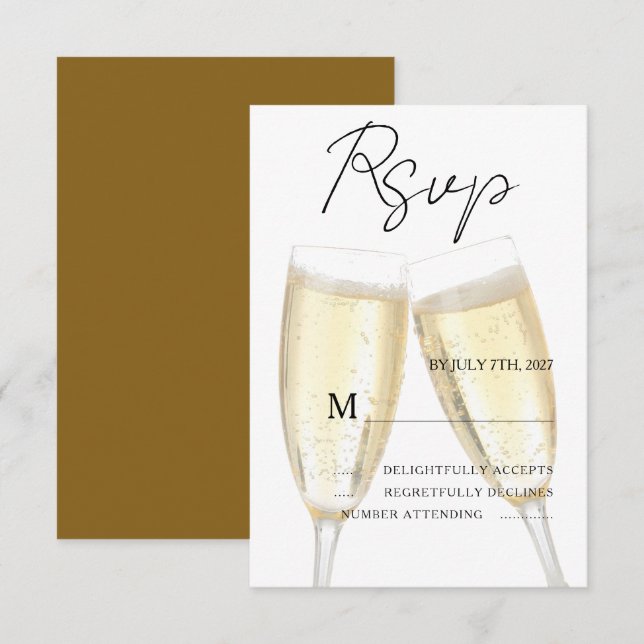 Cartons Réponse Toasts au Champagne (Devant / Derrière)