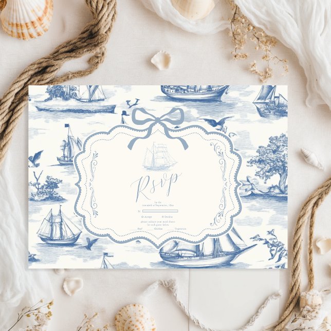 Cartons Réponse Toile Chic Mariage de mâchoire nautique (Créateur téléchargé)