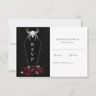Cartons Réponse Toile d'araignée de mariage sacré Cercueil Noir Bl