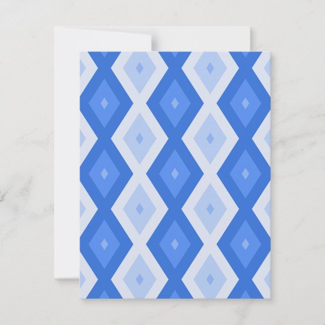 Cartons Réponse Tons de motif de diamant bleu (Devant)