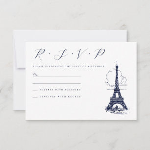 Cartons Réponse Tour Eiffel Classy Mariage d'illustration