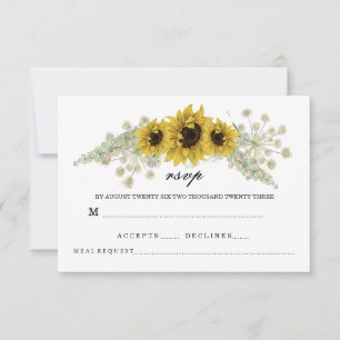 Cartons Réponse Tournesol aquarelle romantique