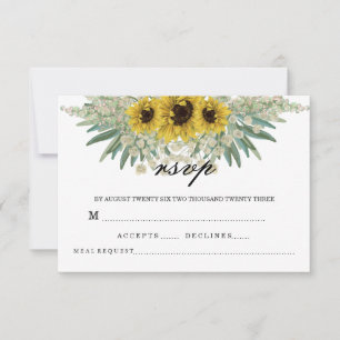 Cartons Réponse Tournesol aquarelle romantique