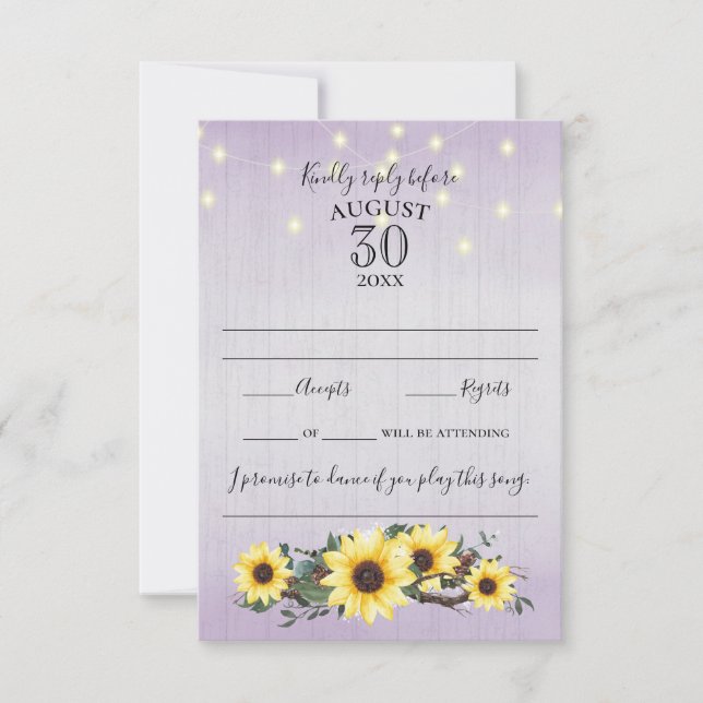 Cartons Réponse Tournesol et lumières riposte à l'aquarelle (Devant)