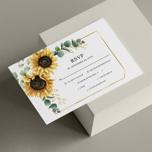 Cartons Réponse Tournesol Floral Géométrique Eucalyptus
