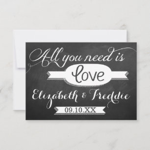 Cartons Réponse Tout ce dont vous avez besoin est Love Chalkboard