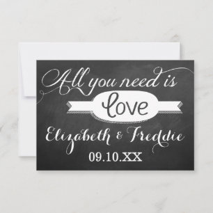 Cartons Réponse Tout ce dont vous avez besoin est Love Chalkboard