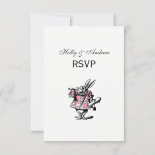 Cartons Réponse Trompettiste Lapin Blanc Alice Avt Wonderland Rose