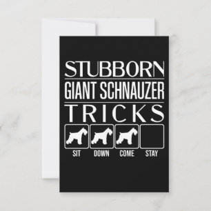 Cartons Réponse Trucs de Schnauzer Géant Stubborn, Schna Géant Fun