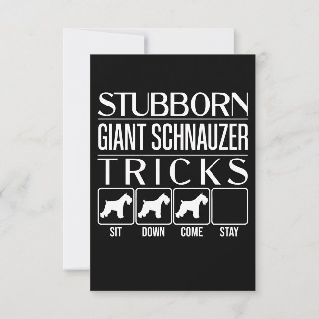 Cartons Réponse Trucs de Schnauzer Géant Stubborn, Schna Géant Fun (Devant)
