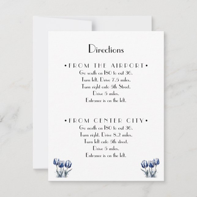 Cartons Réponse Tulipes dans Delft Blue personnalisable (Devant)