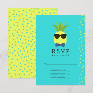 Cartons Réponse Turquoise et citron Bar Mitzvah tropical d'été