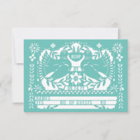 Turquoise Mexicaine Fantail Doves Papel Picado
