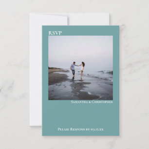 Cartons Réponse Turquoise Moderne Simple Minimaliste Mariage photo