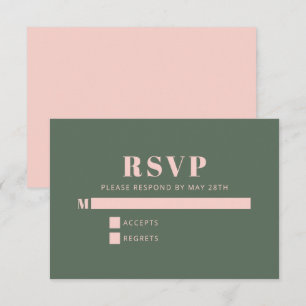 Cartons Réponse Typographie en gras Bat mitzvah vert rose simple
