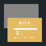 Cartons Réponse Typographie Gras Jaune et Gris Bat mitzvah moderne<br><div class="desc">Typographie en gras Carte RSVP Bat mitzvah moderne Jaune et gris</div>