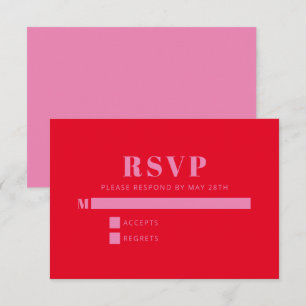Cartons Réponse Typographie moderne en gras rose vif et Mariage ro