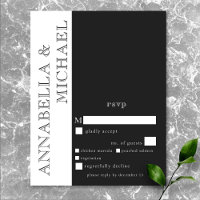 Typographie moderne noir blanc Mariage dîner