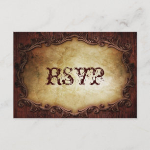 Cartons Réponse typographie rustique mariage campagnard occidental
