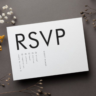 Cartons Réponse Ultra Modern Bold Gros NOMS Simple Mariage