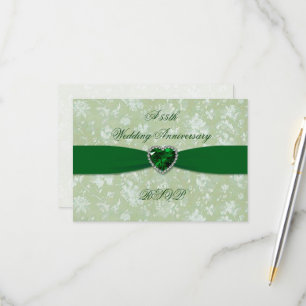 Cartons Réponse Un audacieux Damask 55e anniversaire de Mariage RS