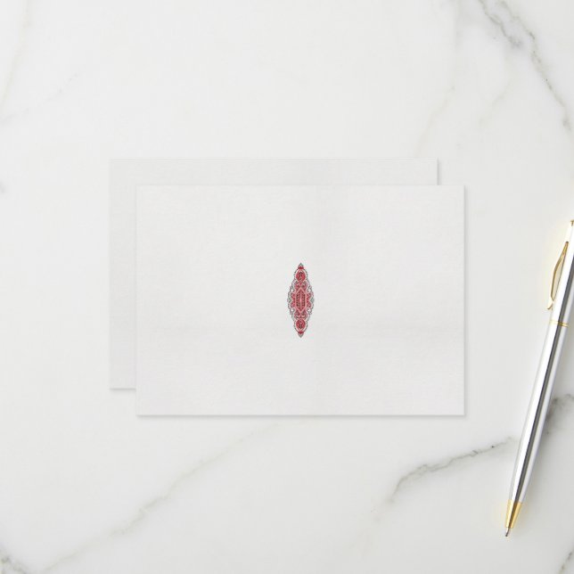 Cartons Réponse un design de motif rouge et blanc (Devant/Arrière en situation)
