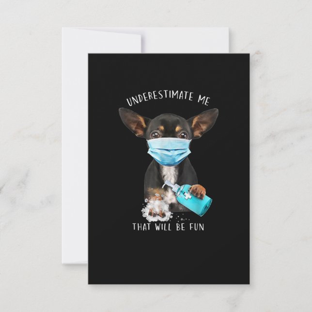 Cartons Réponse Underestimate Me That Will Be Fun Puppy Dog Saying (Devant)
