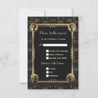 Unique Gold Black Great Gatsby Art Déco Mariage
