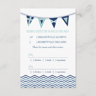 Cartons Réponse Vagues Chevron avec bannière drapeau Nautique Cart