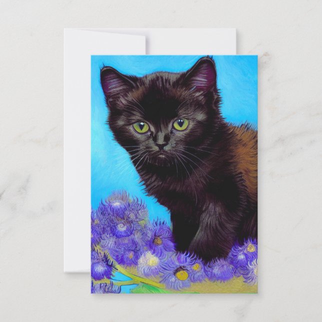 Cartons Réponse Van Gogh Chat et fleurs (Devant)