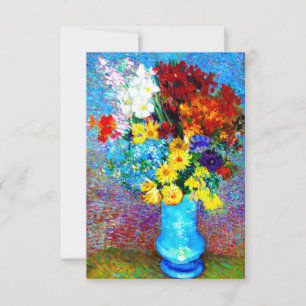 Cartons Réponse Van Gogh Flowers dans un Vase Bleu