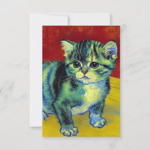 Cartons Réponse Van Gogh Tabby Cat